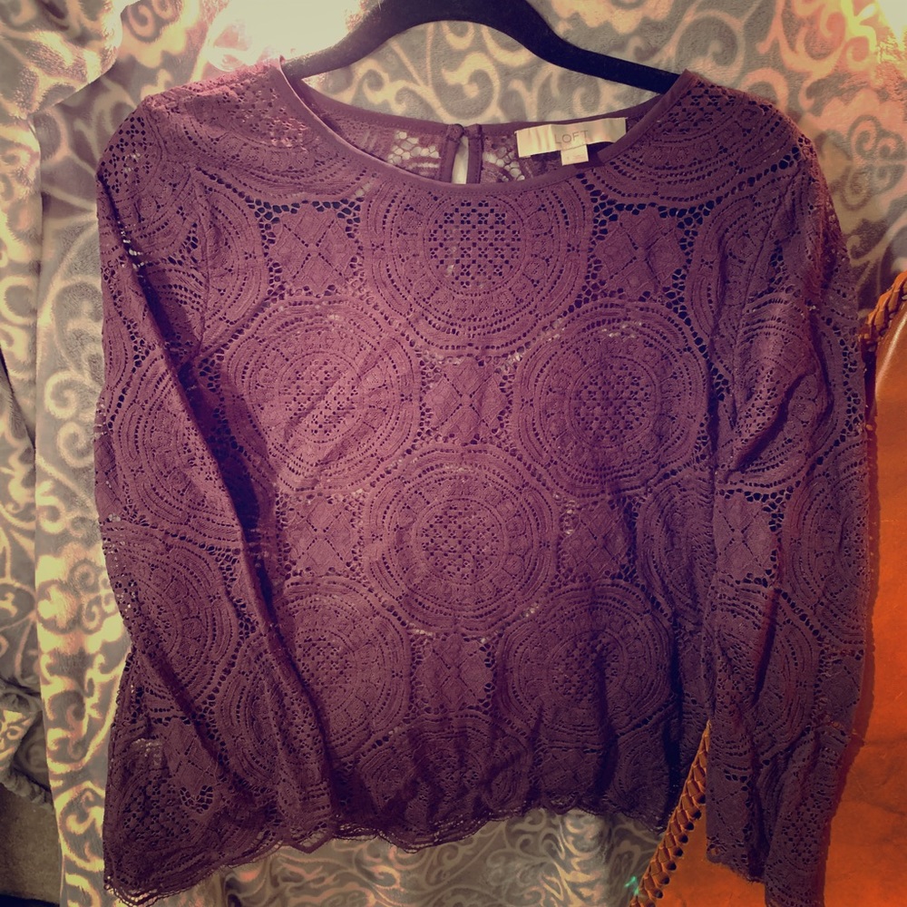Lace knitted Loft Purple Top